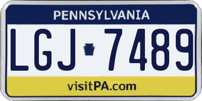 PA license plate LGJ7489