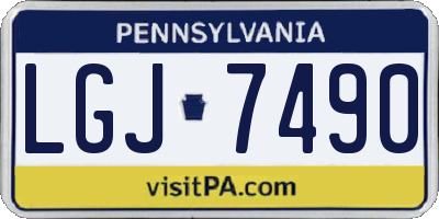 PA license plate LGJ7490