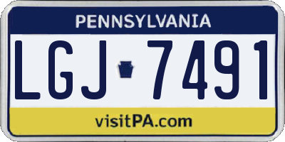 PA license plate LGJ7491