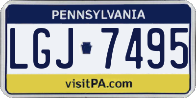 PA license plate LGJ7495