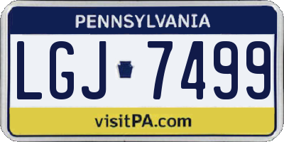 PA license plate LGJ7499