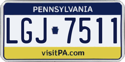 PA license plate LGJ7511