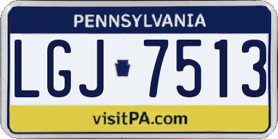 PA license plate LGJ7513