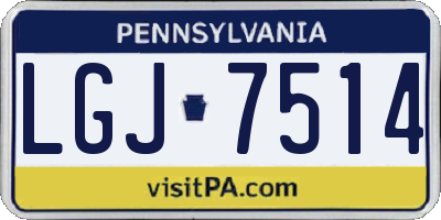 PA license plate LGJ7514