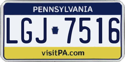 PA license plate LGJ7516