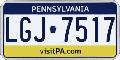 PA license plate LGJ7517