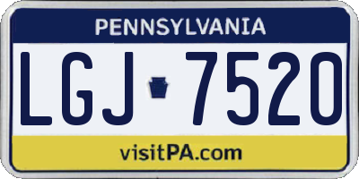 PA license plate LGJ7520