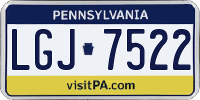 PA license plate LGJ7522
