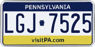 PA license plate LGJ7525