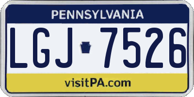 PA license plate LGJ7526