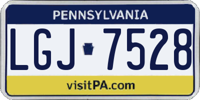 PA license plate LGJ7528