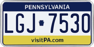 PA license plate LGJ7530