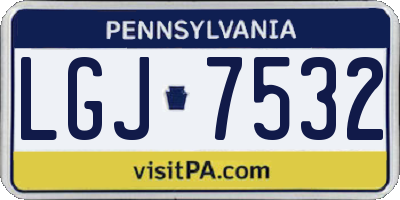 PA license plate LGJ7532