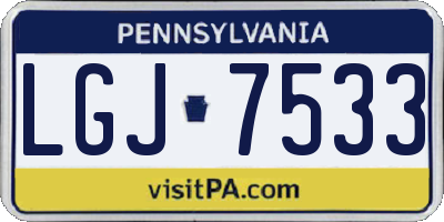PA license plate LGJ7533