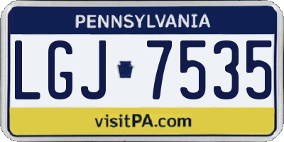 PA license plate LGJ7535