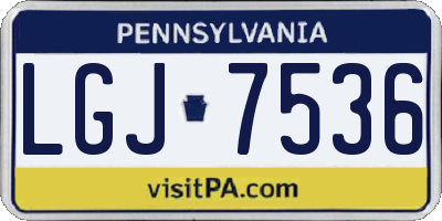 PA license plate LGJ7536