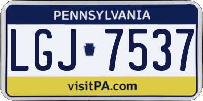 PA license plate LGJ7537