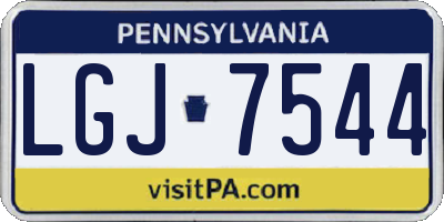 PA license plate LGJ7544