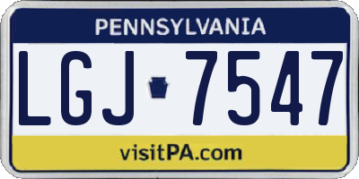 PA license plate LGJ7547