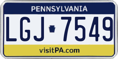 PA license plate LGJ7549