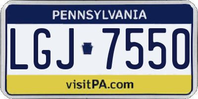 PA license plate LGJ7550