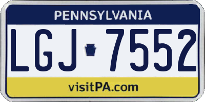 PA license plate LGJ7552
