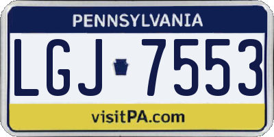 PA license plate LGJ7553