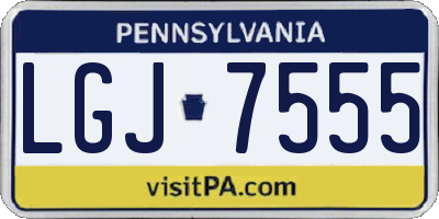 PA license plate LGJ7555