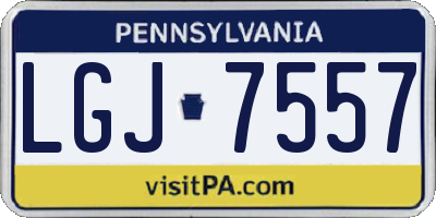 PA license plate LGJ7557