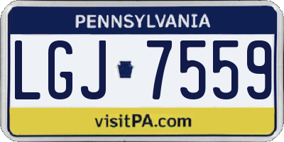 PA license plate LGJ7559