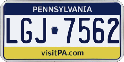 PA license plate LGJ7562