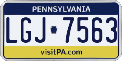 PA license plate LGJ7563