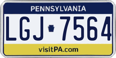 PA license plate LGJ7564