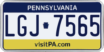 PA license plate LGJ7565