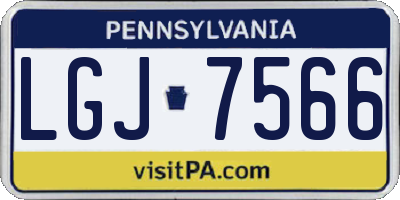 PA license plate LGJ7566