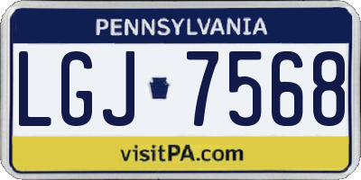 PA license plate LGJ7568