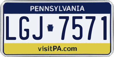 PA license plate LGJ7571