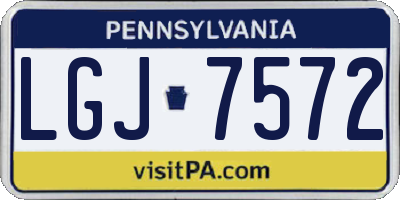 PA license plate LGJ7572