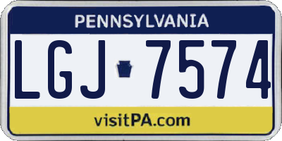 PA license plate LGJ7574