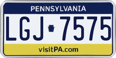 PA license plate LGJ7575