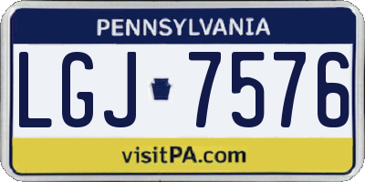 PA license plate LGJ7576
