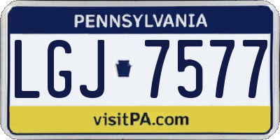 PA license plate LGJ7577
