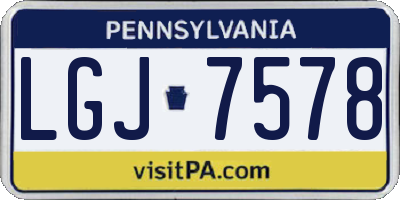 PA license plate LGJ7578