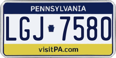 PA license plate LGJ7580