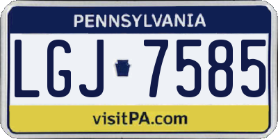 PA license plate LGJ7585