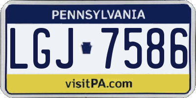 PA license plate LGJ7586