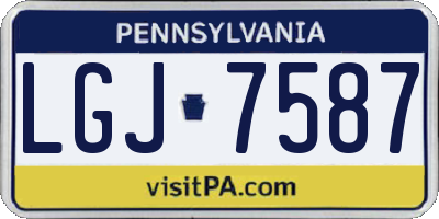 PA license plate LGJ7587
