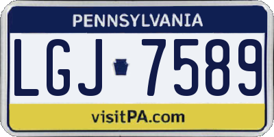 PA license plate LGJ7589