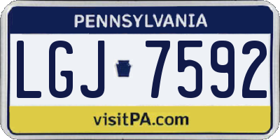 PA license plate LGJ7592