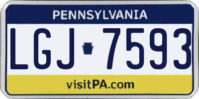 PA license plate LGJ7593